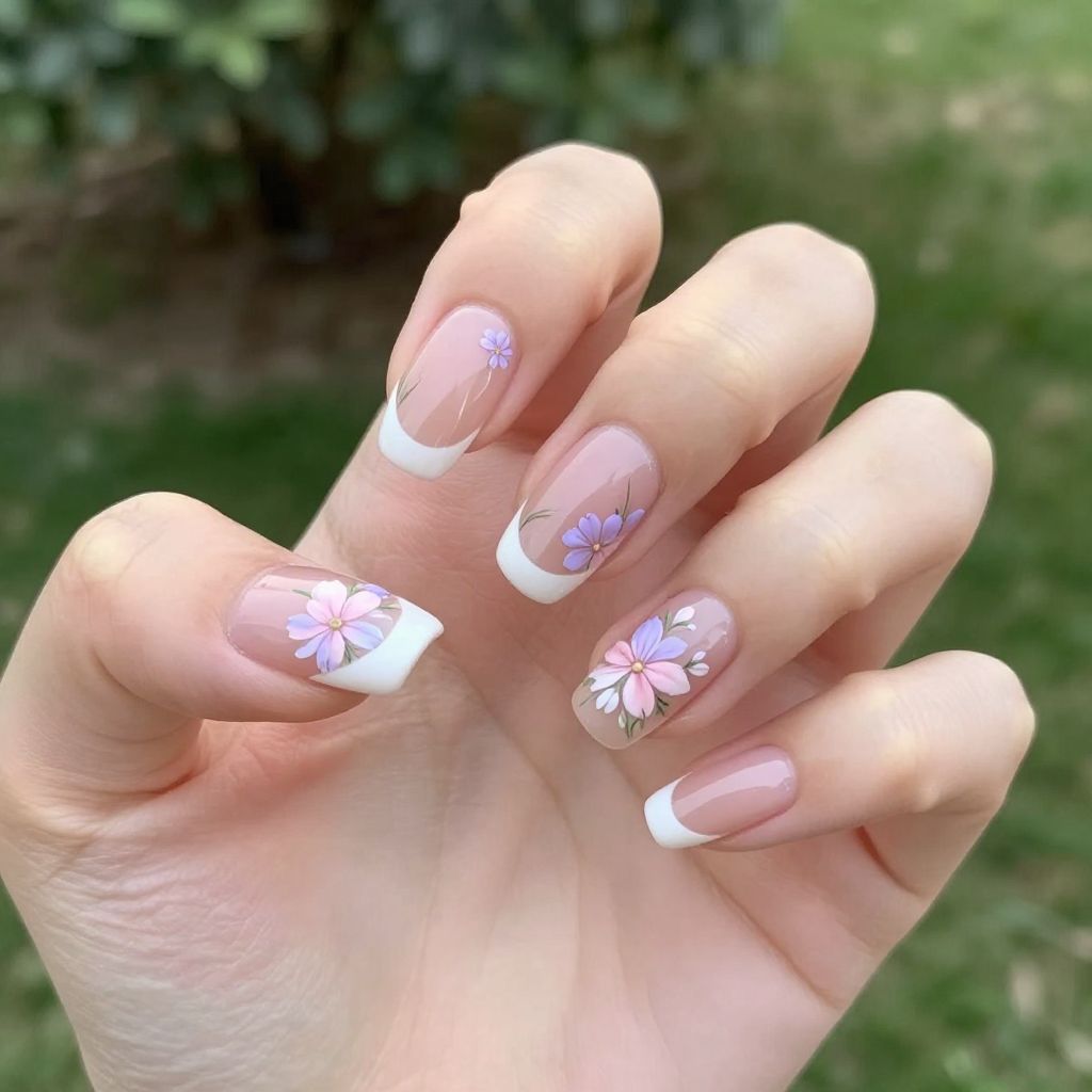 White Tip nail idea 4