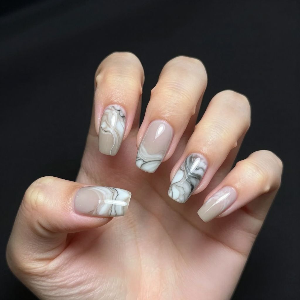 White Tip nail idea 5
