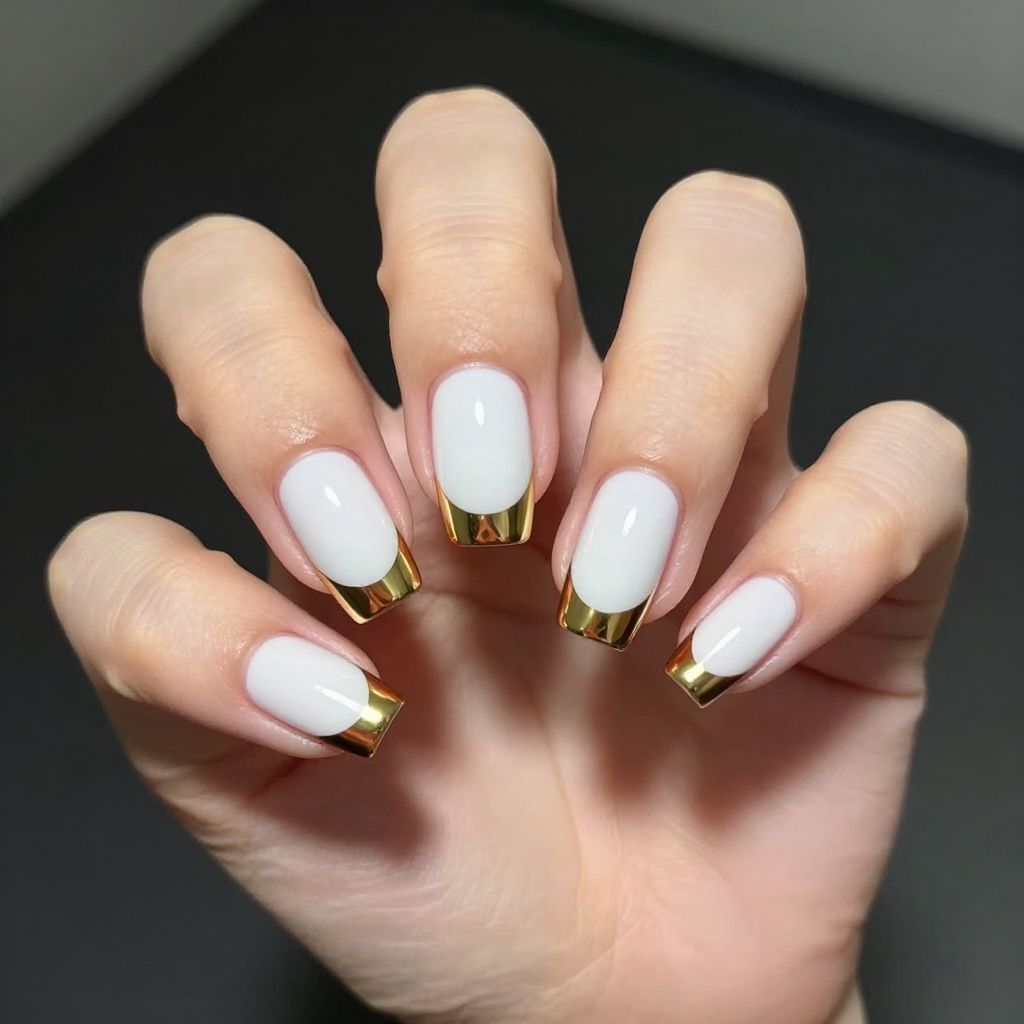 White Tip nail idea 9