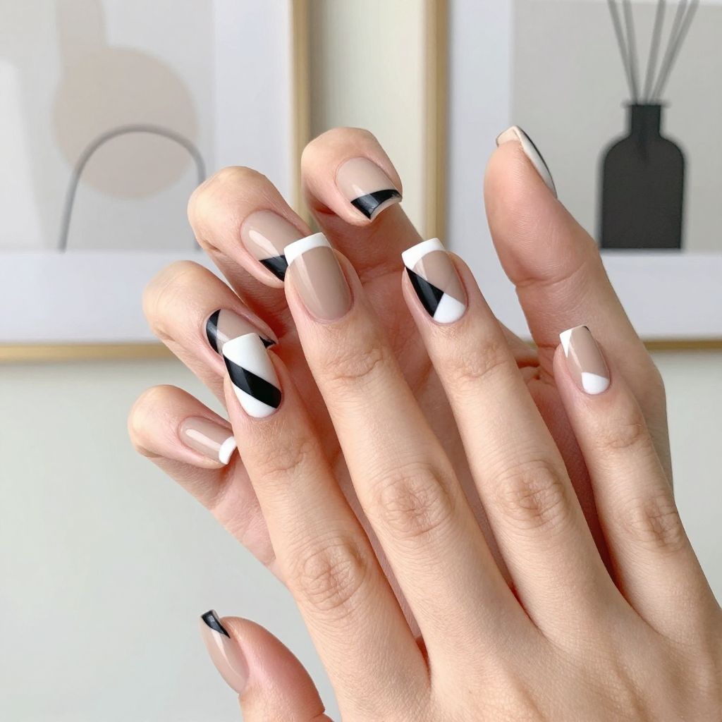 White Tip nail idea 7