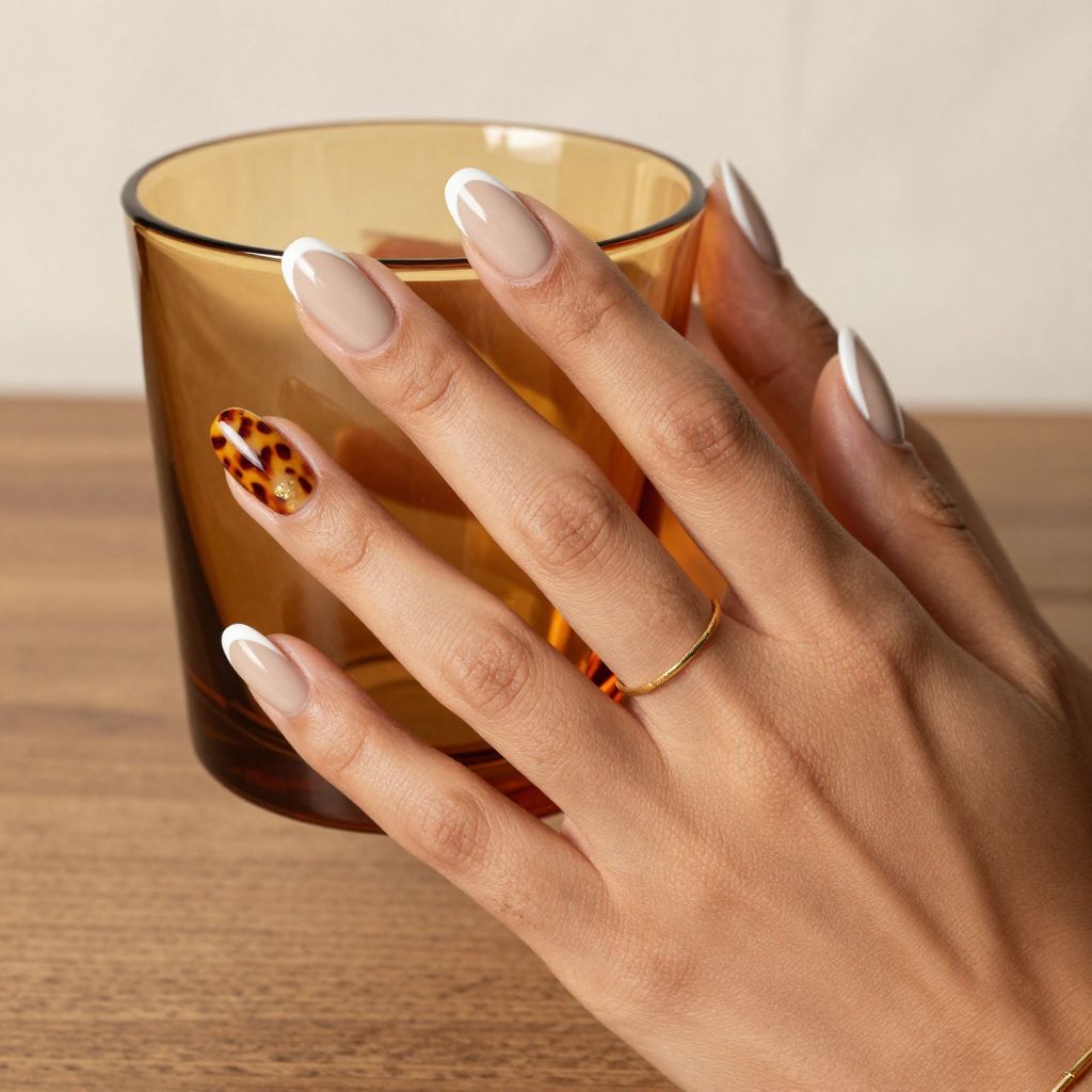 White Tips With Tortoiseshell Accent