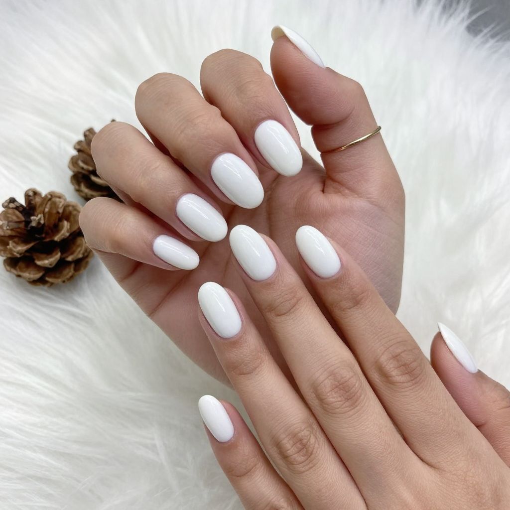 Fuzzy Velvet White Nails
