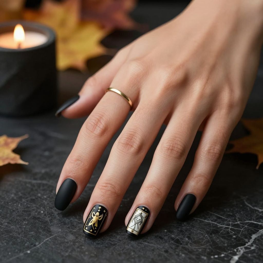 Tarot Card Accent Nails