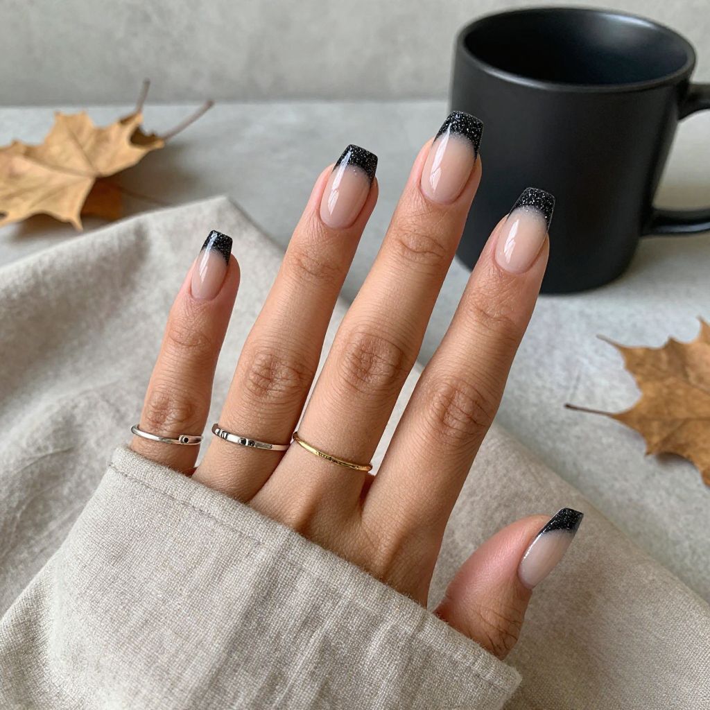 Obsidian Glitter Tips