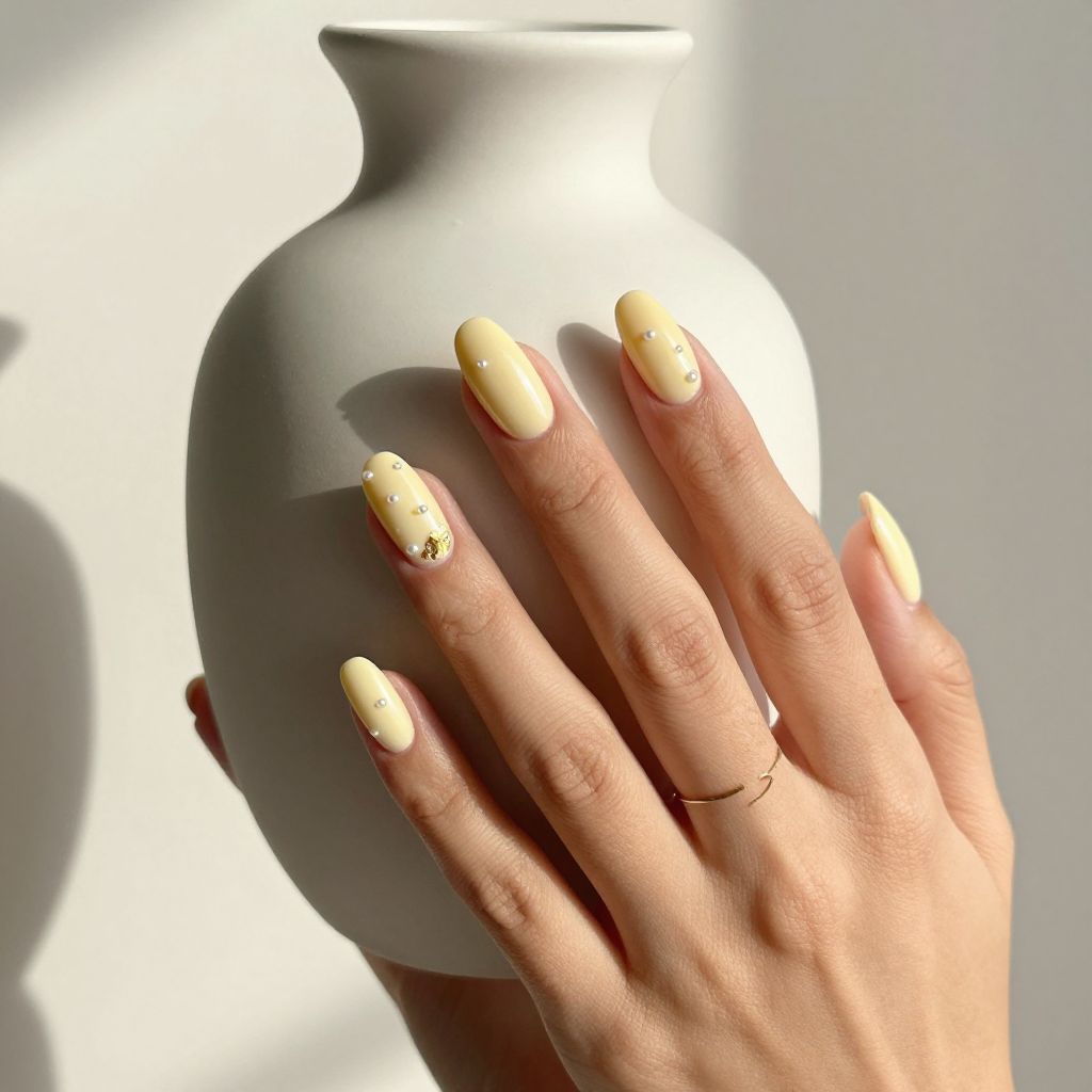 Butter Yellow with Delicate Pearl Details
