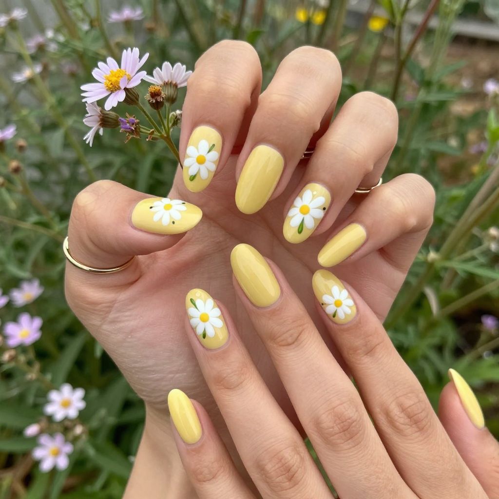 Sunny Yellow with White Daisy Accents