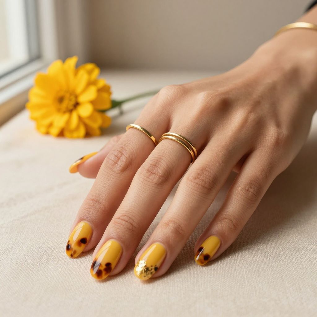 Warm Yellow with Tortoiseshell Pattern